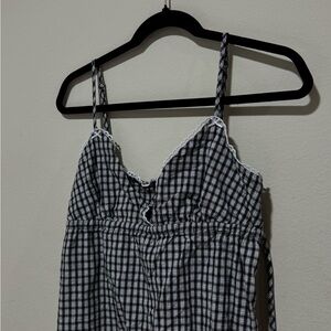 Black and White Checkered Spaghetti Strap Dress